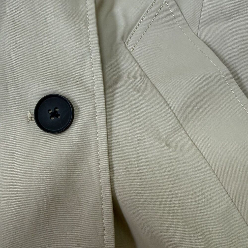 Quince Women Comfort Stretch Short Trench Coat Tan Khaki Outerwear Medium - Picture 9 of 14